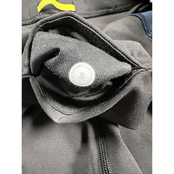 Lululemon Roksanda Break New Ground Leggings Sz 8 Black Blue Yellow Full Length - Picture 5 of 9